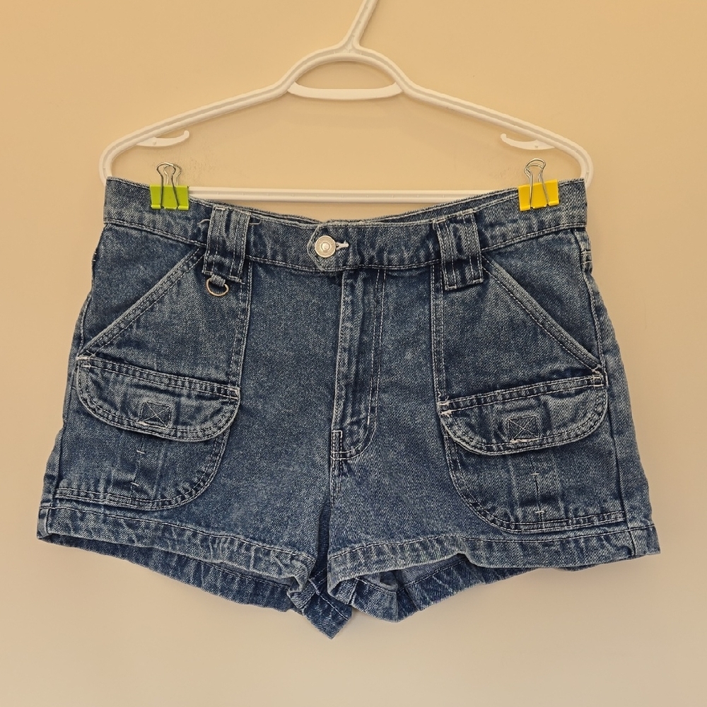 Denim Cargo Short Shorts